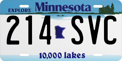 MN license plate 214SVC