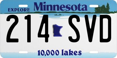 MN license plate 214SVD