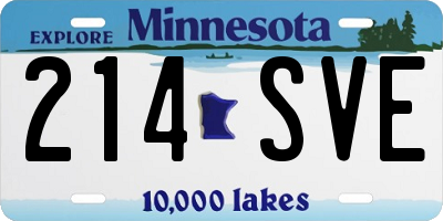 MN license plate 214SVE