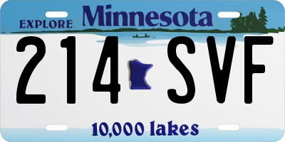 MN license plate 214SVF