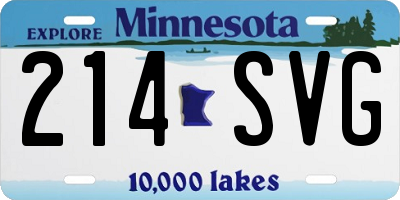 MN license plate 214SVG
