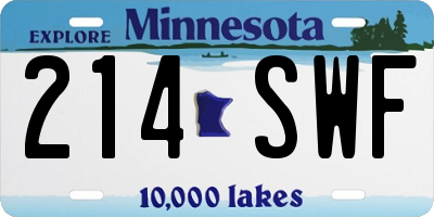 MN license plate 214SWF