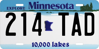 MN license plate 214TAD