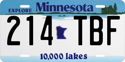 MN license plate 214TBF