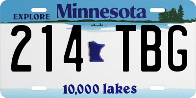 MN license plate 214TBG