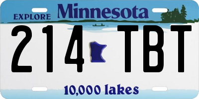 MN license plate 214TBT