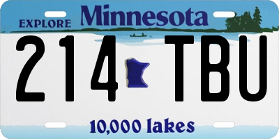 MN license plate 214TBU