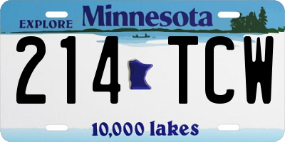 MN license plate 214TCW