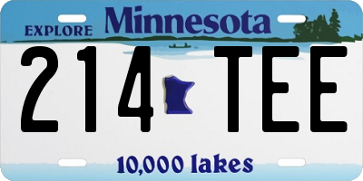 MN license plate 214TEE