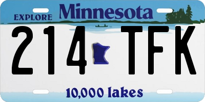MN license plate 214TFK