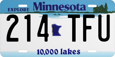MN license plate 214TFU