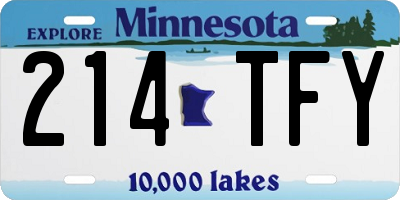 MN license plate 214TFY