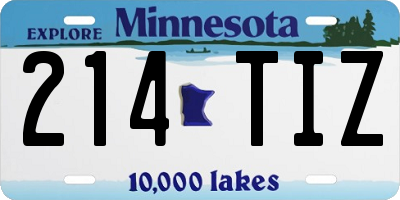 MN license plate 214TIZ