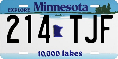 MN license plate 214TJF