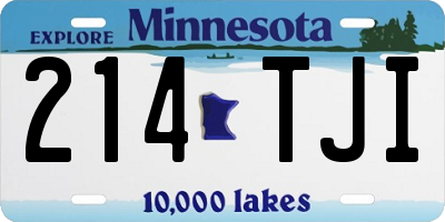 MN license plate 214TJI