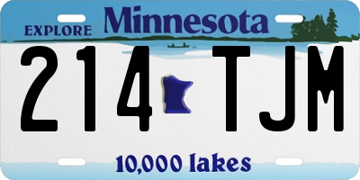 MN license plate 214TJM