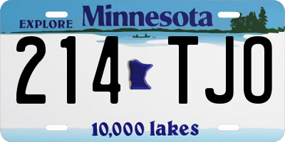 MN license plate 214TJO