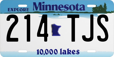 MN license plate 214TJS