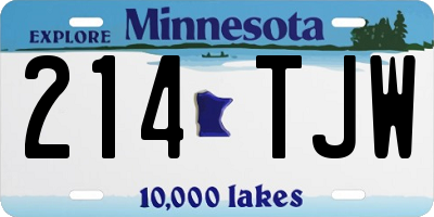MN license plate 214TJW