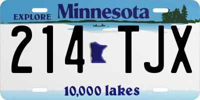 MN license plate 214TJX