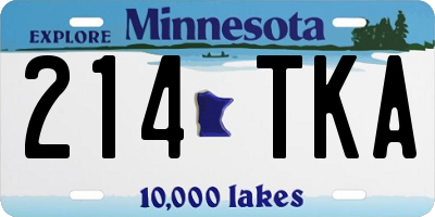 MN license plate 214TKA