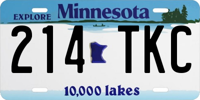 MN license plate 214TKC