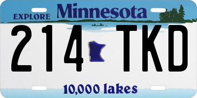 MN license plate 214TKD