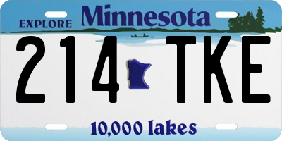 MN license plate 214TKE