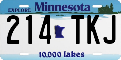 MN license plate 214TKJ