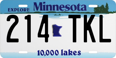 MN license plate 214TKL