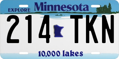MN license plate 214TKN