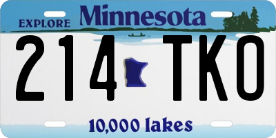MN license plate 214TKO