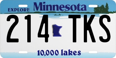 MN license plate 214TKS