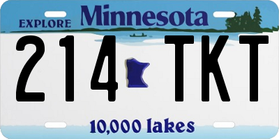 MN license plate 214TKT