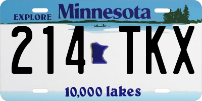 MN license plate 214TKX