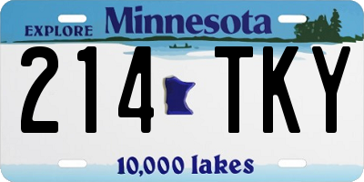 MN license plate 214TKY