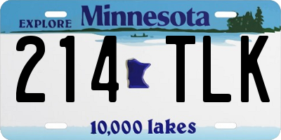MN license plate 214TLK