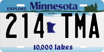 MN license plate 214TMA