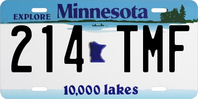 MN license plate 214TMF