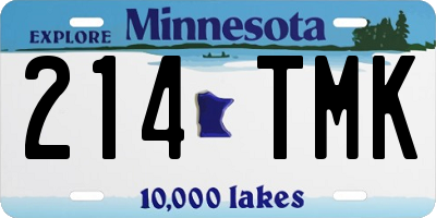MN license plate 214TMK