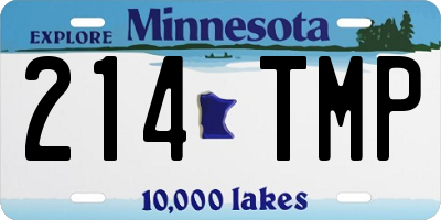 MN license plate 214TMP