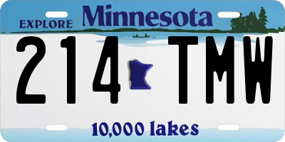 MN license plate 214TMW