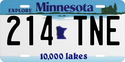 MN license plate 214TNE