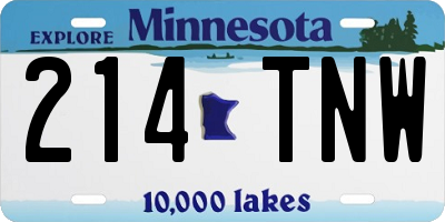 MN license plate 214TNW