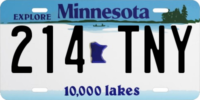 MN license plate 214TNY