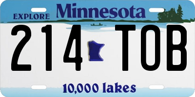MN license plate 214TOB