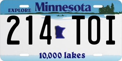 MN license plate 214TOI