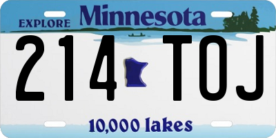 MN license plate 214TOJ