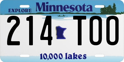 MN license plate 214TOO