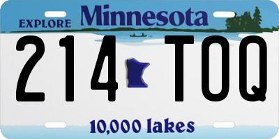 MN license plate 214TOQ